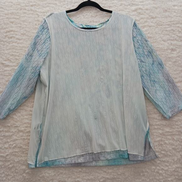 T-Shirt Sz L Blue Butterfly Watercolor Romantic Whimsycore Fairy Soft Girl Boho - Picture 8 of 12
